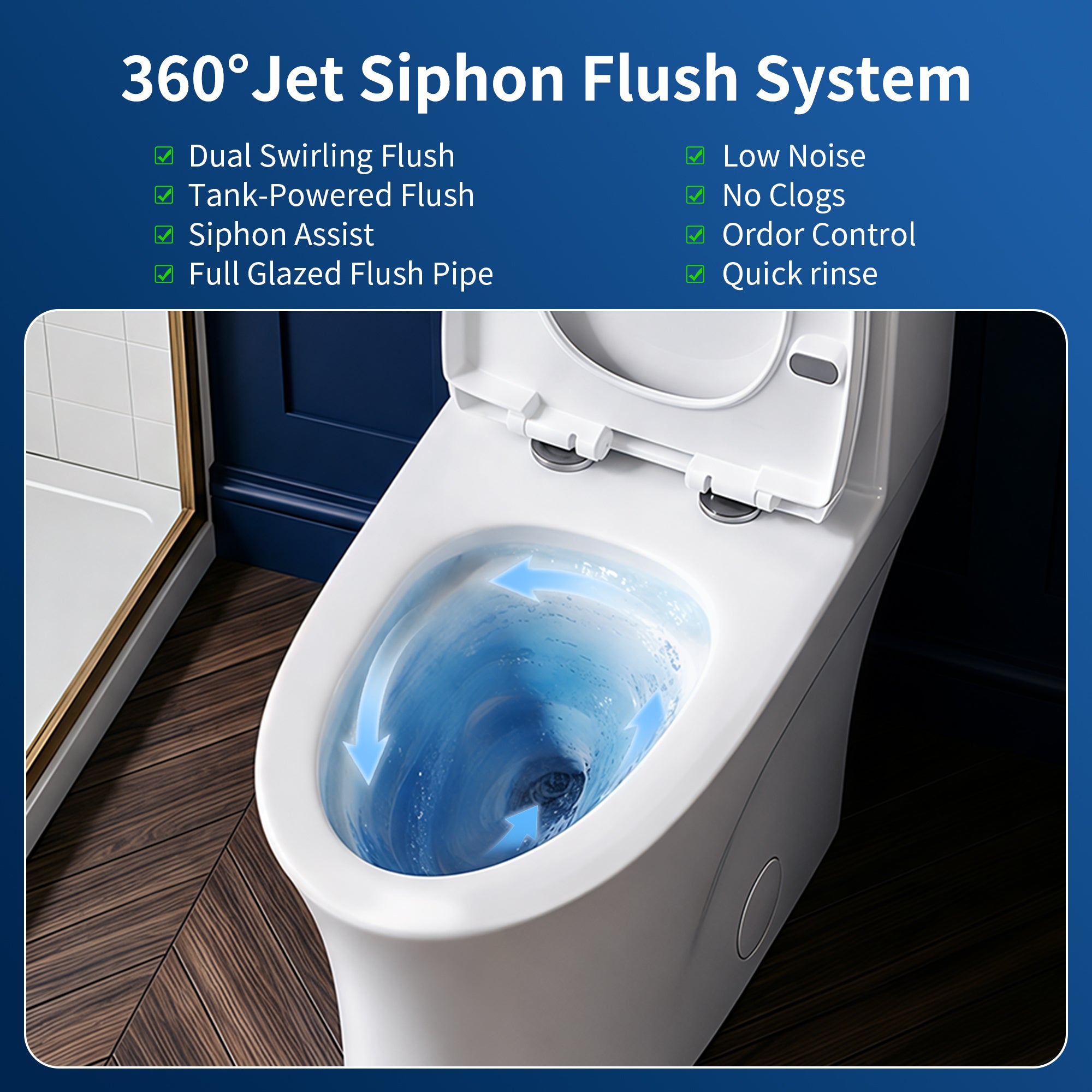 DeerValley DV-1F0437 One Piece Elongated Toilet – Dual Flush & Rimless, ADA Height, Seat Included