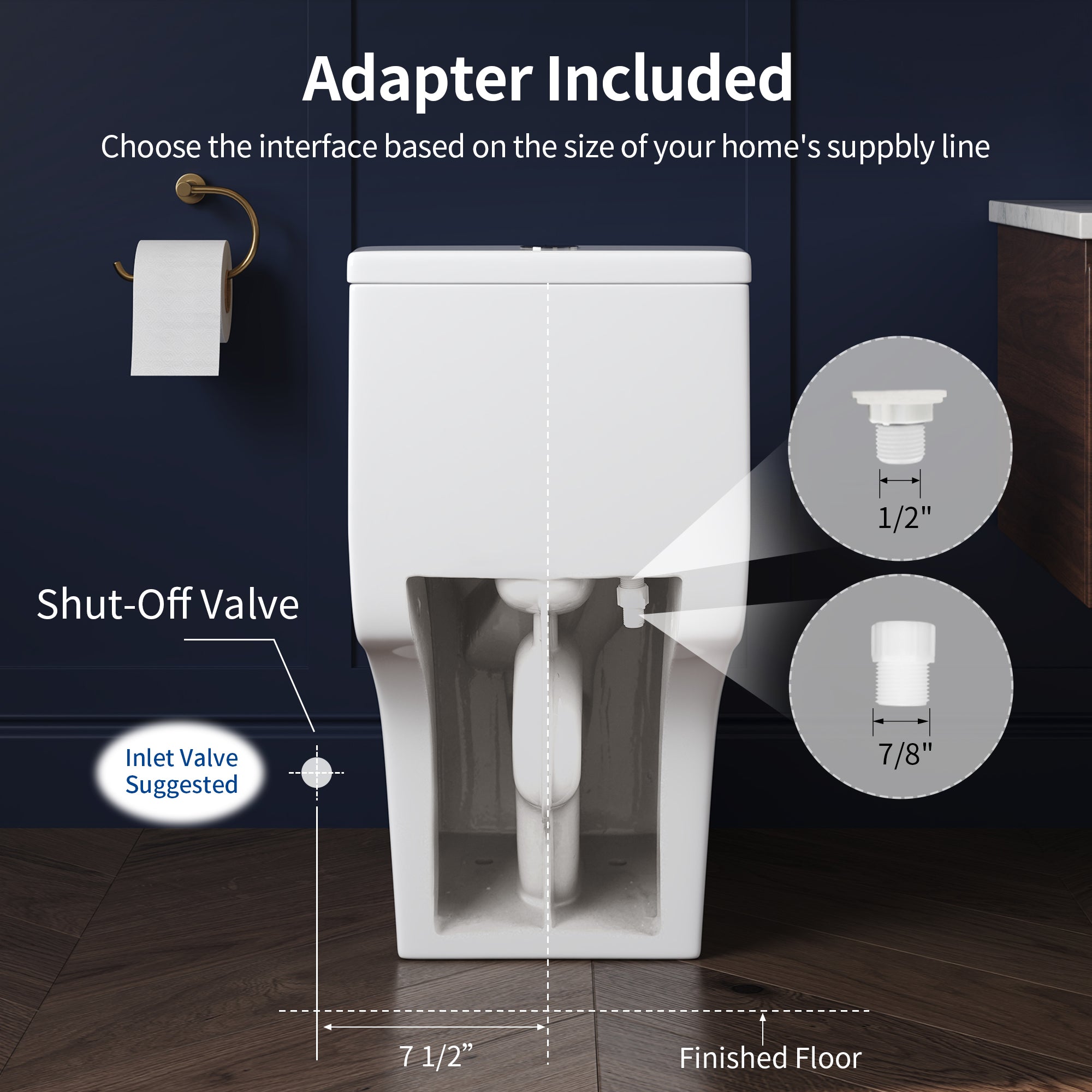 DeerValley DV-1F0437 One Piece Elongated Toilet – Dual Flush & Rimless, ADA Height, Seat Included