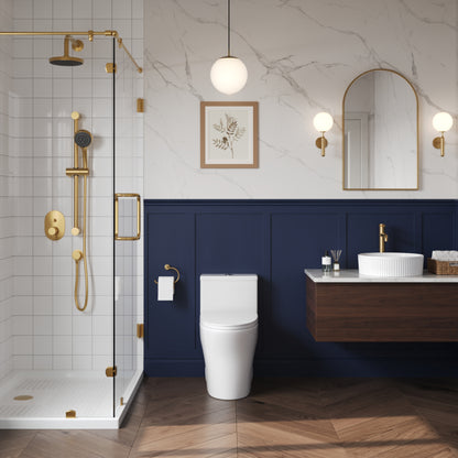 DeerValley DV-1F0437 One Piece Elongated Toilet – Dual Flush & Rimless, ADA Height, Seat Included