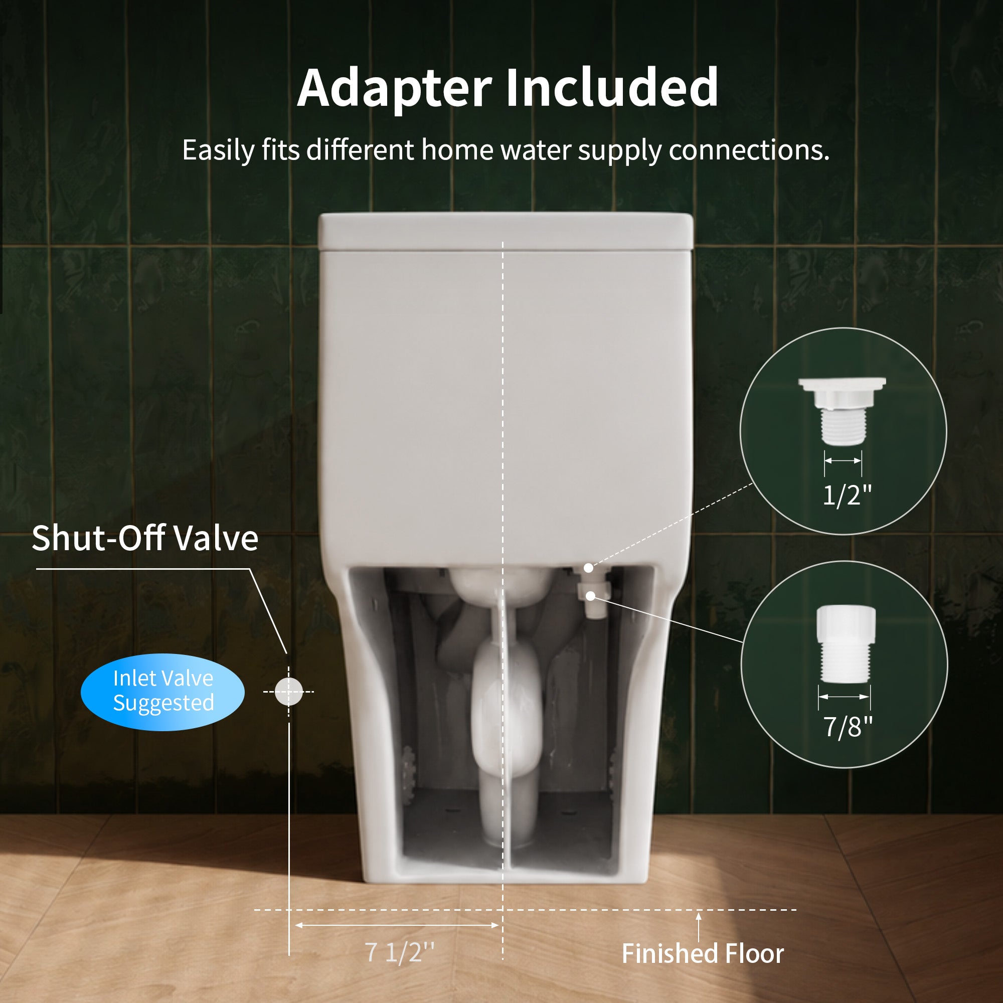 DeerValley DV-1F0470 One-Piece Toilet, Self-Cleaning Glaze & Dual Flush System