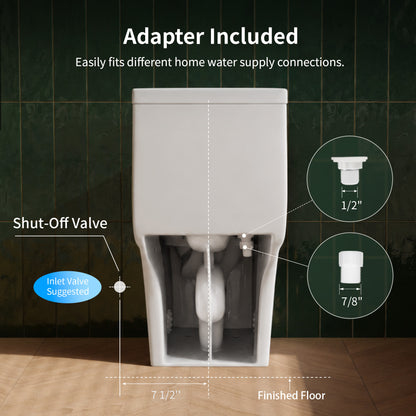 DeerValley DV-1F0470 One-Piece Toilet, Self-Cleaning Glaze & Dual Flush System
