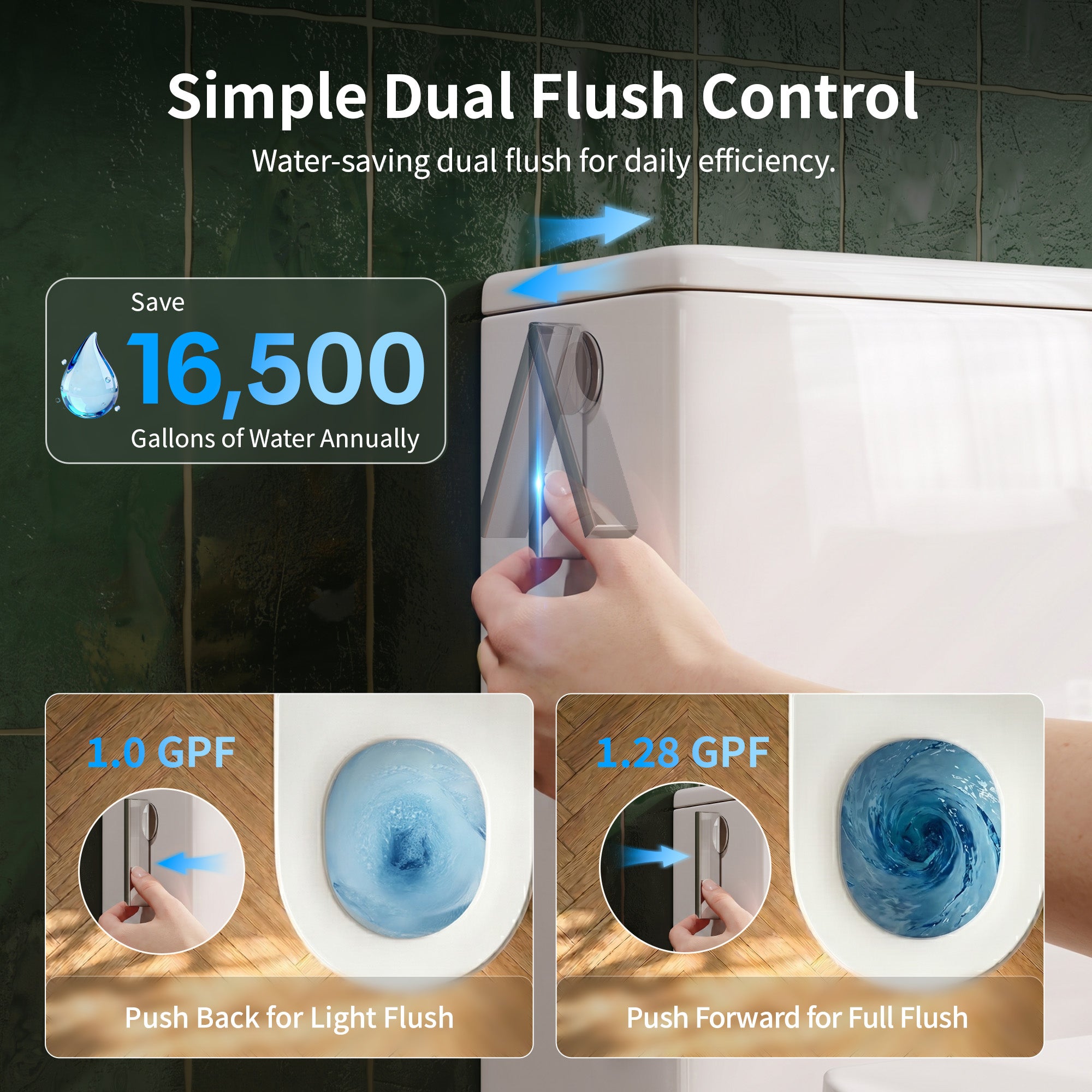 DeerValley DV-1F0470 One-Piece Toilet, Self-Cleaning Glaze & Dual Flush System