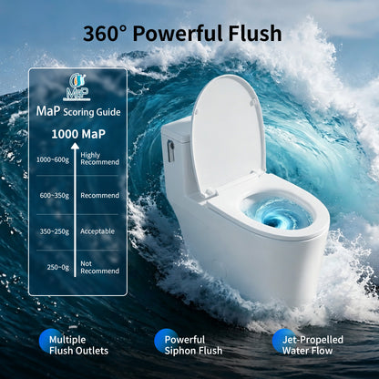 DeerValley DV-1F0470 One-Piece Toilet, Self-Cleaning Glaze & Dual Flush System
