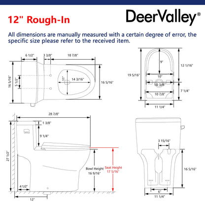 CONCORD One-Piece Elongated Toilet, 1.28 GPF Single-Flush