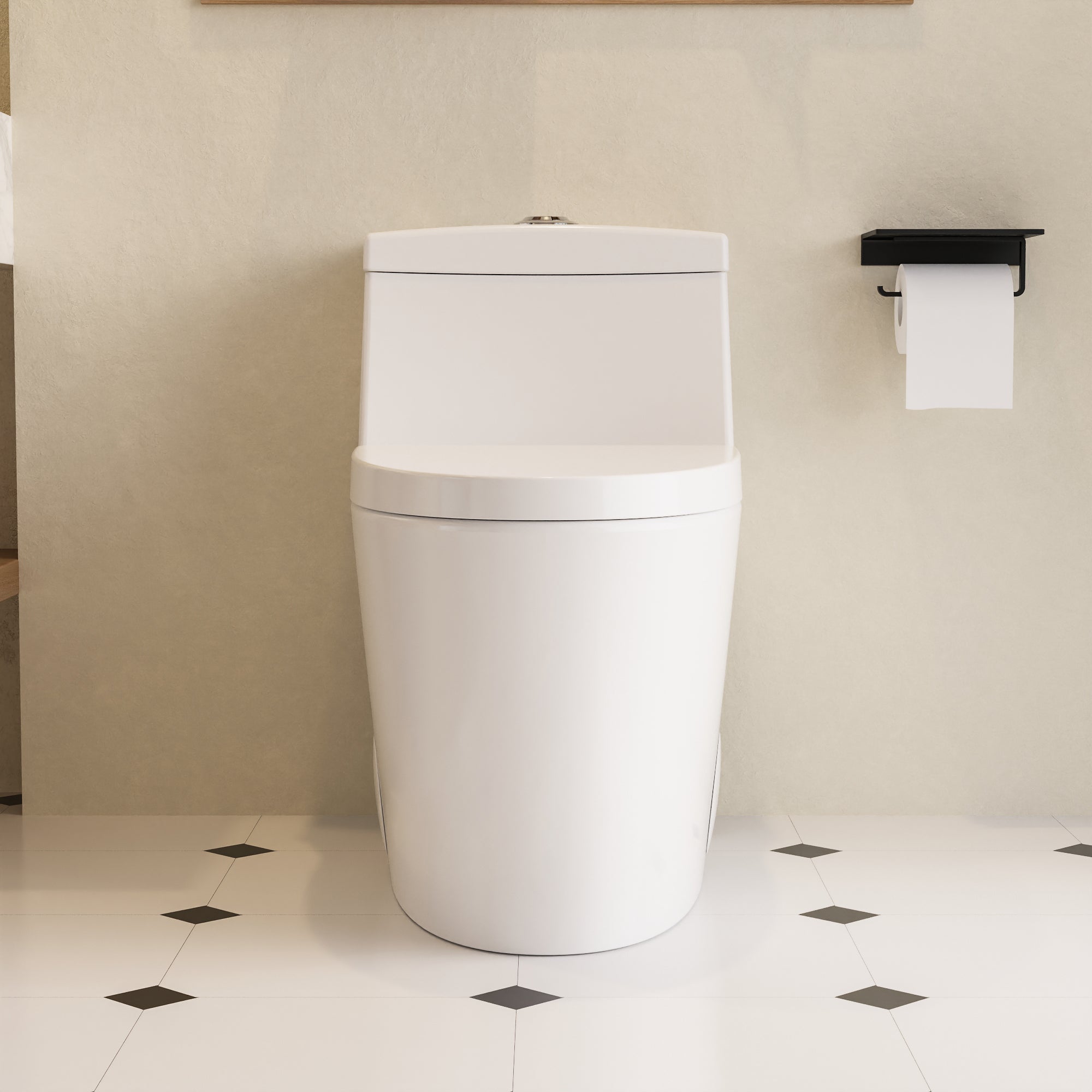 DeerValley DV-1F52636 Prism Dual-Flush Elongated One-Piece Toilet 