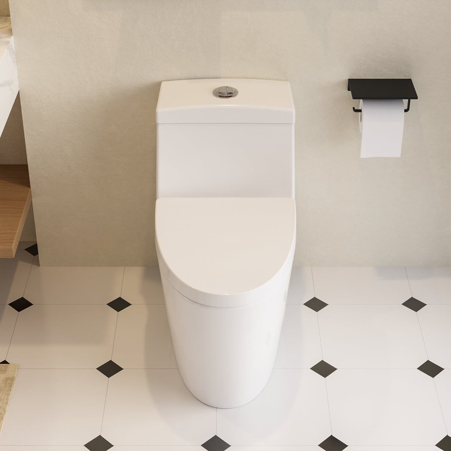 DeerValley DV-1F52636 Prism Dual-Flush Elongated One-Piece Toilet