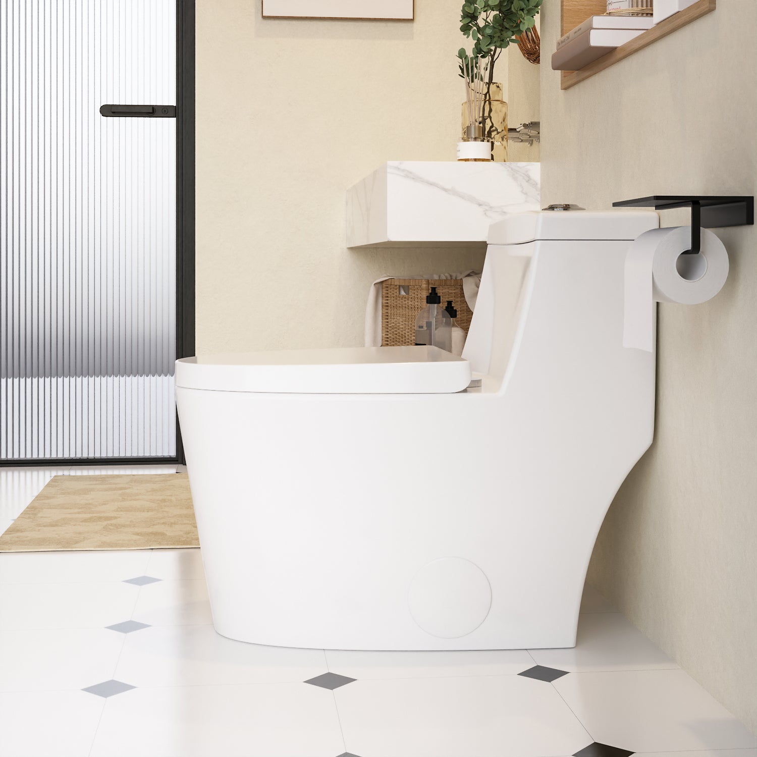 DeerValley DV-1F52636 Prism Dual-Flush Elongated One-Piece Toilet