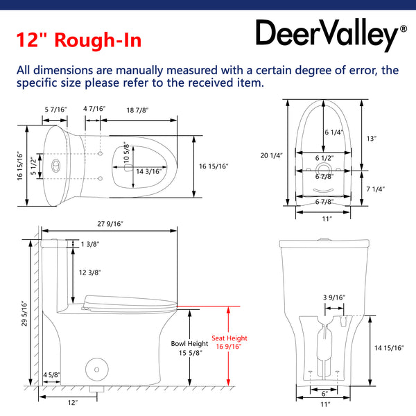 DV-1F52676 Horizon Elongated One-Piece Toilet, 12" Rough-in Dual-Flush