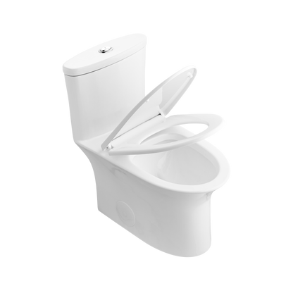 DeerValley Bath DeerValley DV-1F52676 Horizon Dual-Flush Elongated Ceramic Dual Flush Fully Skirted Water Saving One-Piece Full-Size Toilet (Seat Included) Toilet
