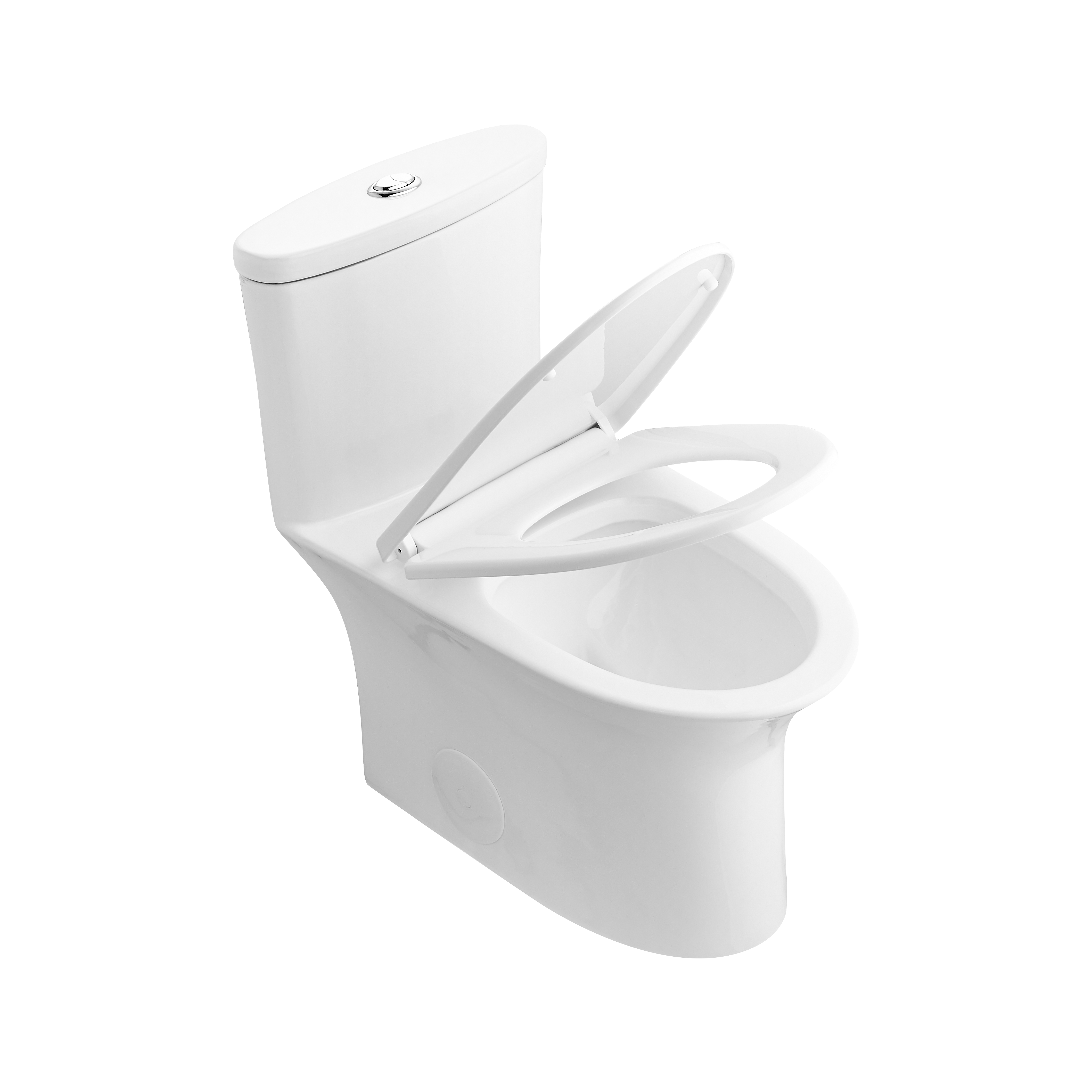 DeerValley Bath DeerValley DV-1F52676 Horizon Dual-Flush Elongated Ceramic Dual Flush Fully Skirted Water Saving One-Piece Full-Size Toilet (Seat Included) Toilet
