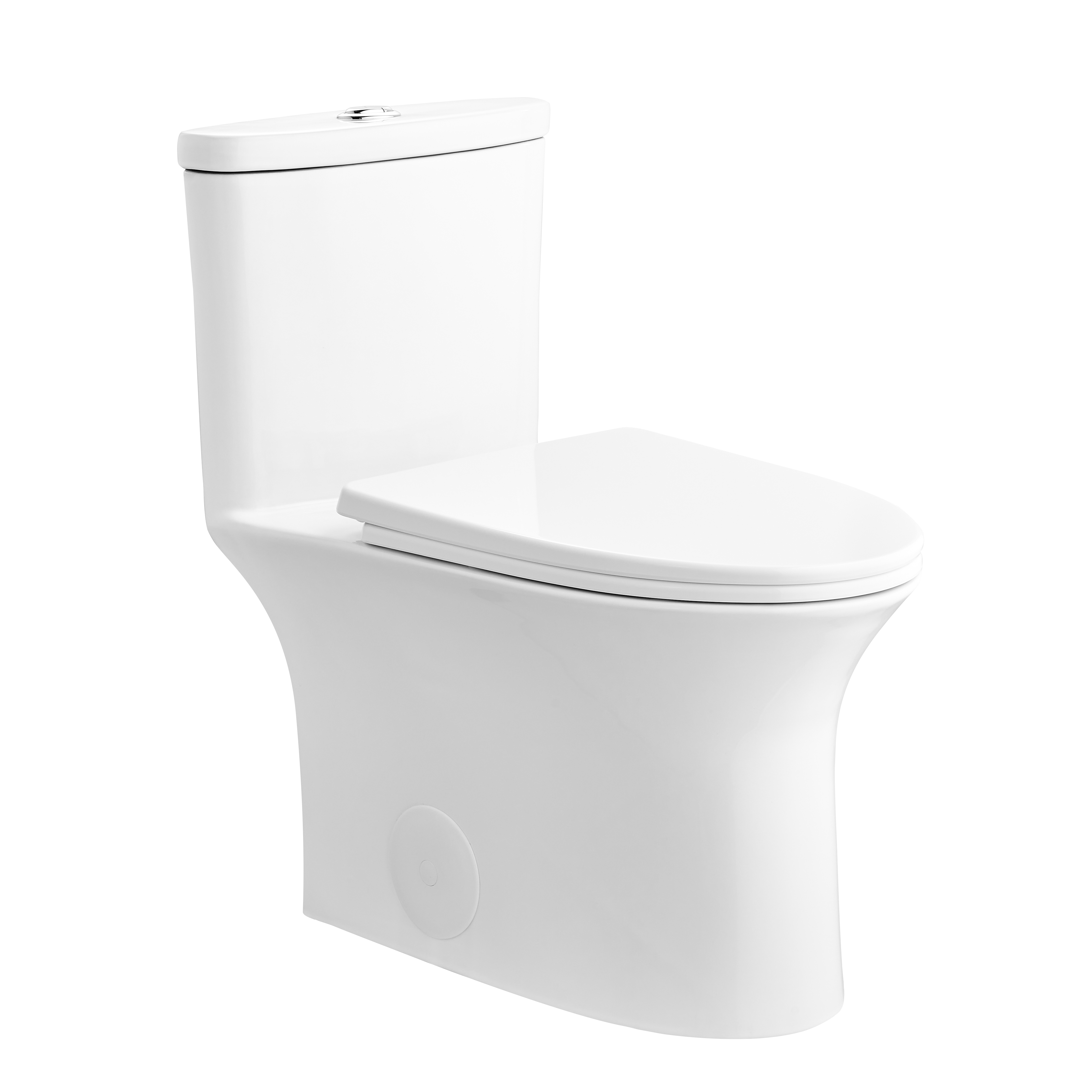 DeerValley Bath DeerValley DV-1F52676 Horizon Dual-Flush Elongated Ceramic Dual Flush Fully Skirted Water Saving One-Piece Full-Size Toilet (Seat Included) Toilet