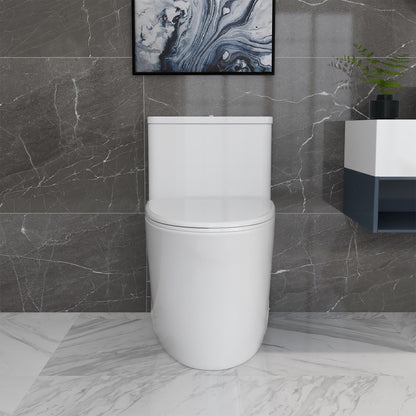 DeerValley Bath DeerValley DV-1F52807 Symmetry 1.28 GPF Water Efficient Ceramic Easy-to-Clean Elongated One-Piece Mid-Size Toilet (Seat Included) Toilet