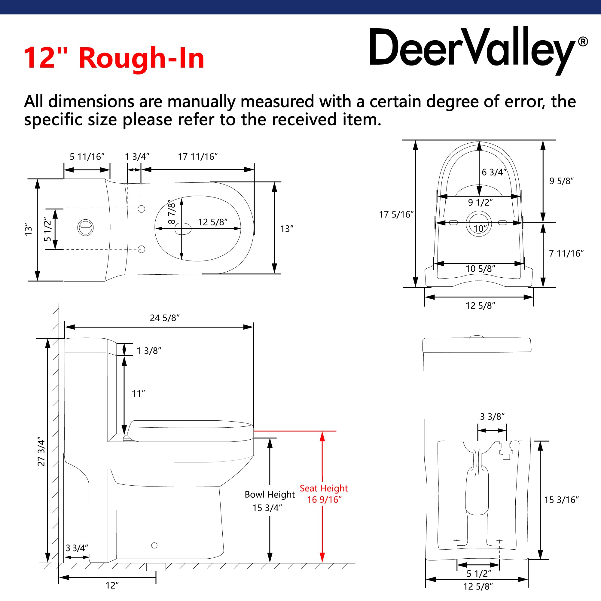 LIBERTY One-Piece Round Toilet, 1.1/1.6GPF Dual-Flush with Multiple Colors