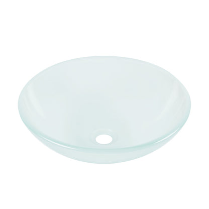 DeerValley Bath DeerValley DV-1G0007 Glass Circular Vessel Bathroom Sink Vessel Sink