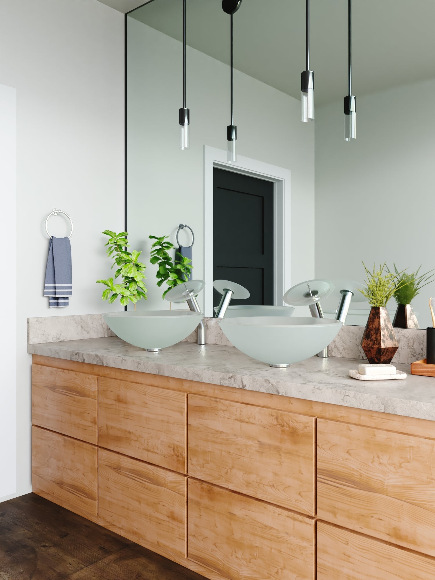 DeerValley Bath DeerValley DV-1G0007 Glass Circular Vessel Bathroom Sink Vessel Sink