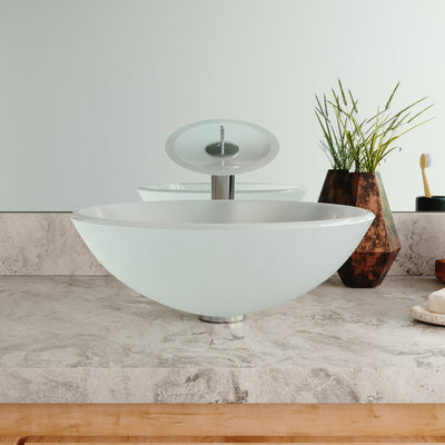 DeerValley Bath DeerValley DV-1G0007 Glass Circular Vessel Bathroom Sink Vessel Sink