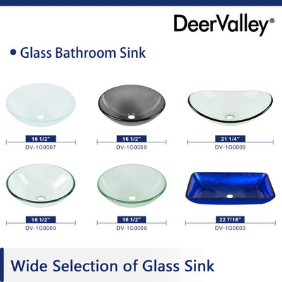 DeerValley Bath DeerValley DV-1G0007 Glass Circular Vessel Bathroom Sink Vessel Sink
