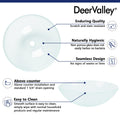 DeerValley Bath DeerValley DV-1G0007 Glass Circular Vessel Bathroom Sink Vessel Sink