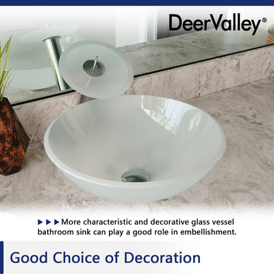 DeerValley Bath DeerValley DV-1G0007 Glass Circular Vessel Bathroom Sink Vessel Sink