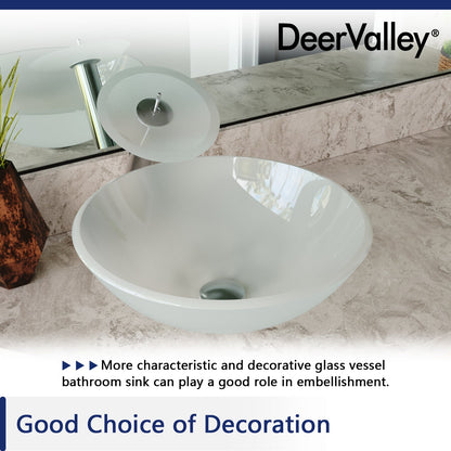 DeerValley Bath DeerValley DV-1G0007 Glass Circular Vessel Bathroom Sink Vessel Sink