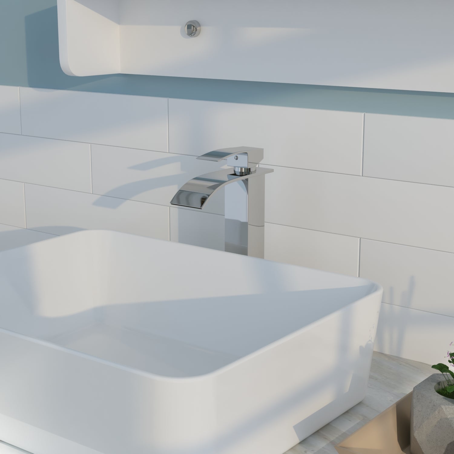 DeerValley Bath DeerValley DV-1J82825 Ally Waterfall Single Handle Vessel Sink Bathroom Faucet Faucet