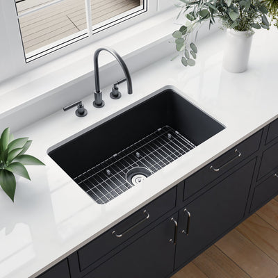 DeerValley Bath DeerValley DV-1K0016 Glen Rectangle Fireclay 31.89" L x 19.09" W Farmhouse Kitchen Sink Kithcen Sink