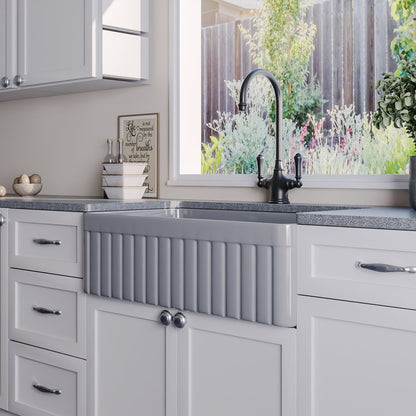 SOLSTICE 33" L x 18" W Rectangular Farmhouse Kitchen Sink, Easy-Cleaning With Multiple Colors