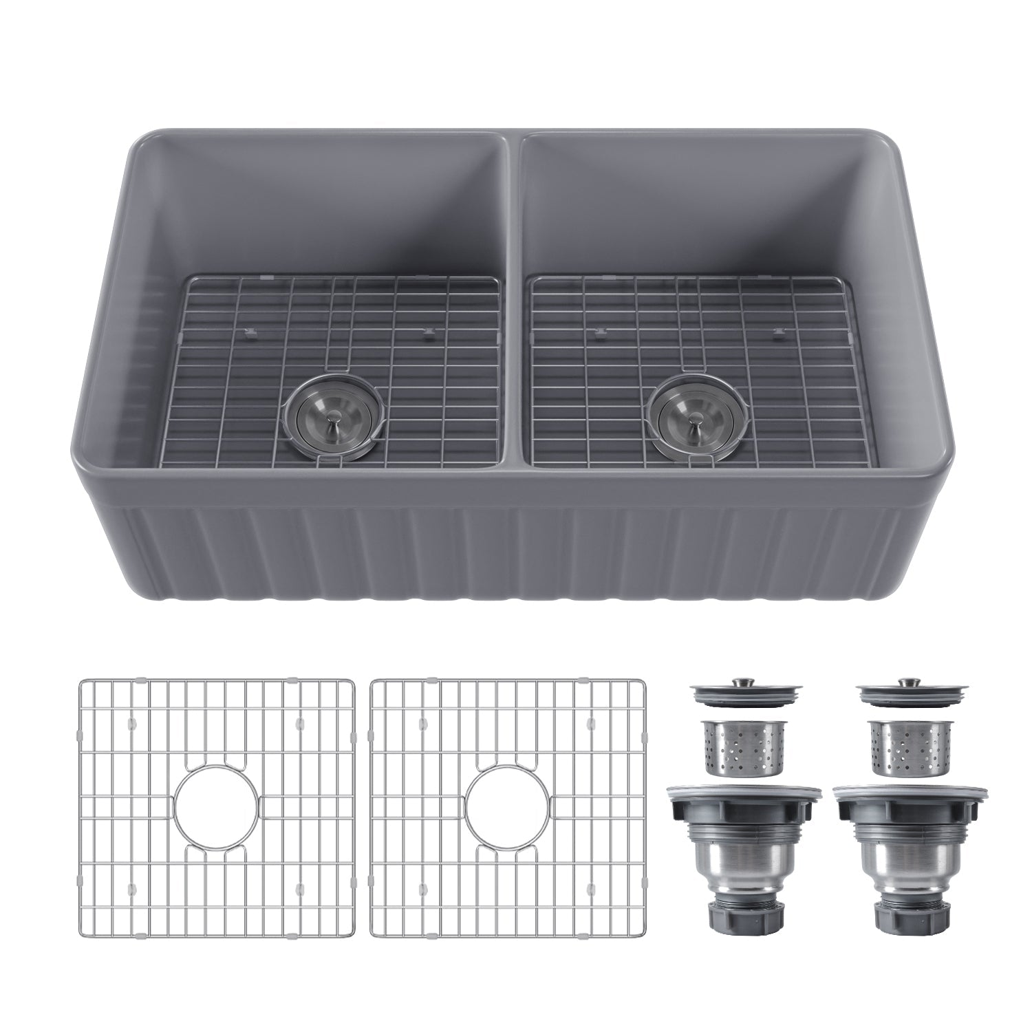 NOVA 33" L x 18" W Rectangular Farmhouse Kitchen Sink, Large Capacity With Multiple Colors