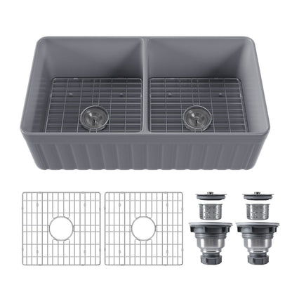 NOVA 33" L x 18" W Rectangular Farmhouse Kitchen Sink, Large Capacity With Multiple Colors