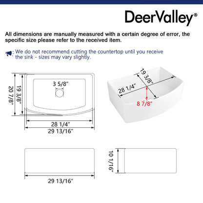GROVE 33" L x 21" W Farmhouse Kitchen Sink, Corrosion-Resistant With Multiple Sizes