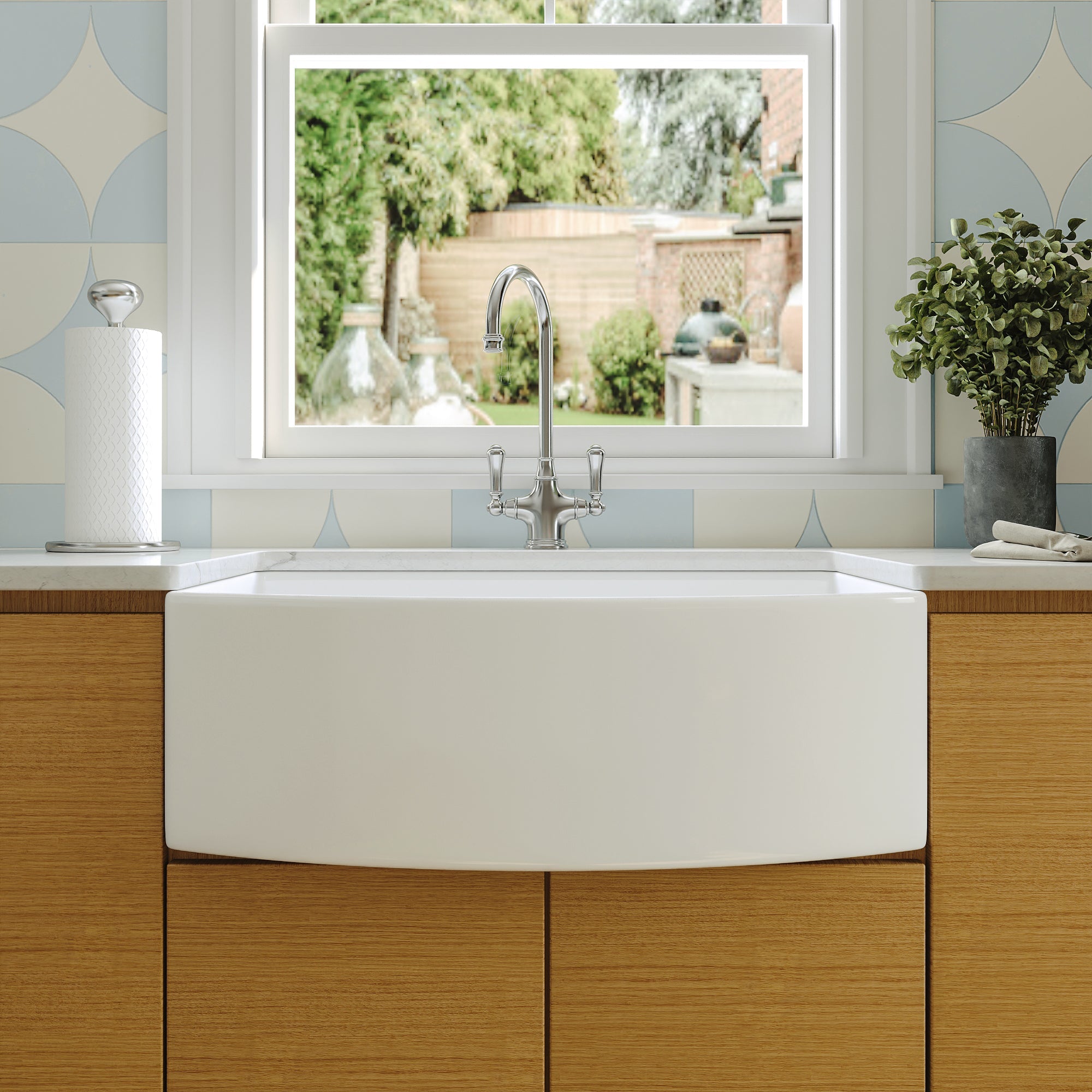 GROVE 33" L x 21" W Farmhouse Kitchen Sink, Corrosion-Resistant With Multiple Sizes