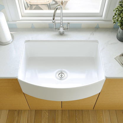GROVE 33" L x 21" W Farmhouse Kitchen Sink, Corrosion-Resistant With Multiple Sizes