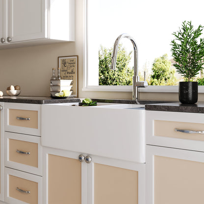 33" L X 20" W Rectangular Workstation Farmhouse Kitchen Sink, Shatter-Resistant