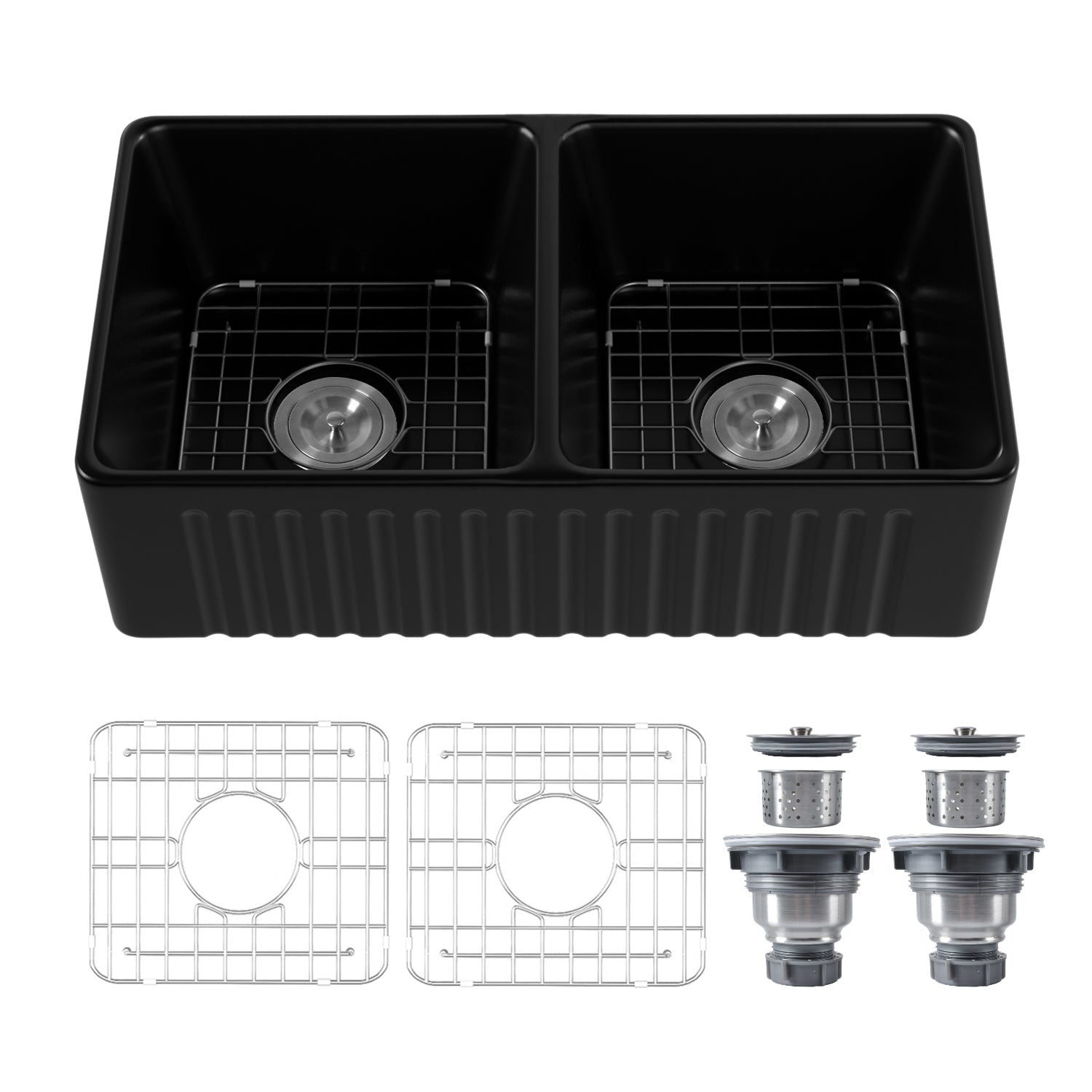 ECLIPSE 33" L X 18" W Rectangular Farmhouse Kitchen Sink, Hollow Cast With Multiple Colors