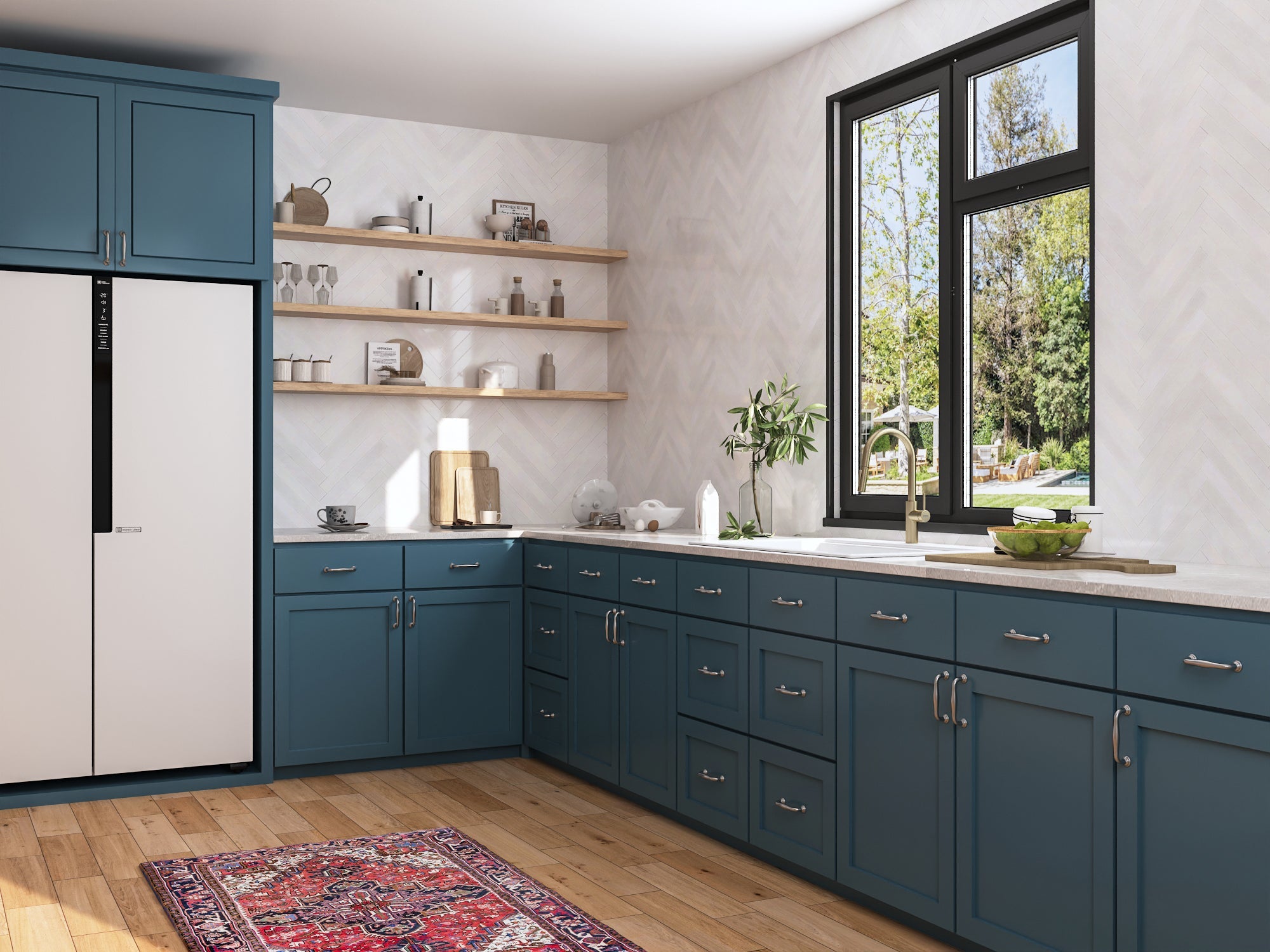 32.68"L X 21.85" W Rectangular Workstation Farmhouse Kitchen Sink, Smooth Surface