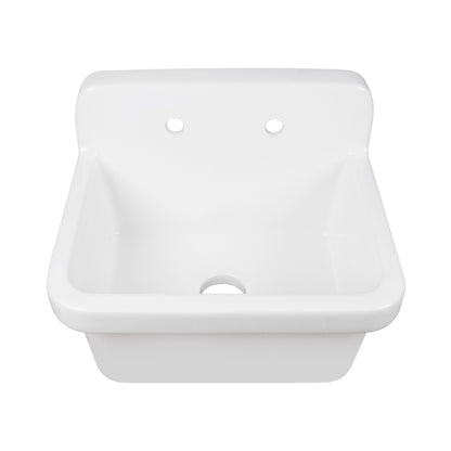 24" L x 19" W Rectangular Laundry Sink Utility Kitchen Sink, Wall-Mount With Multiple Sizes