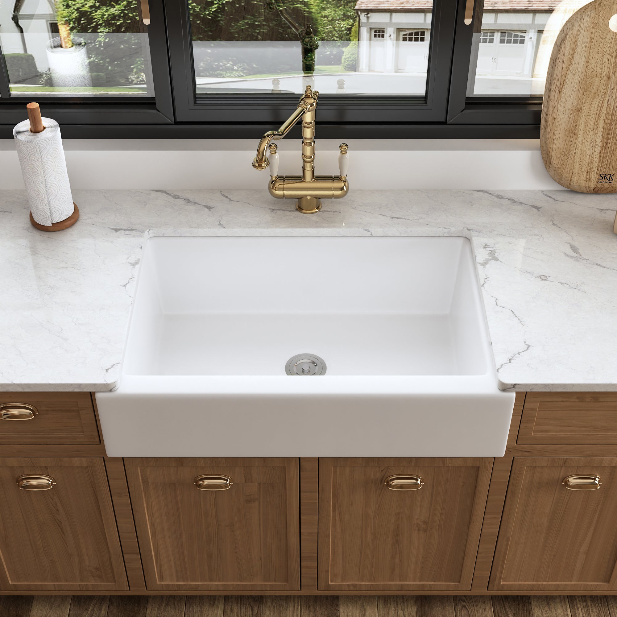 33.66"L X 22.05" Rectangular Farmhouse Kitchen Sink, Durability