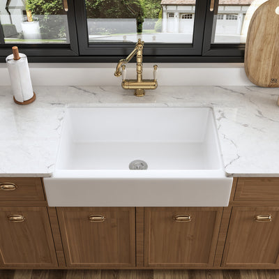 DeerValley DV-1K0139 Farmhouse Kitchen Sink – Durable & Easy Drain with Large Basin