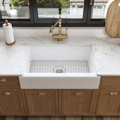 DeerValley DV-1K0139 Farmhouse Kitchen Sink – Durable & Easy Drain with Large Basin