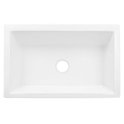 32.68"L X 21.85" W Rectangular Workstation Farmhouse Kitchen Sink, Smooth Surface