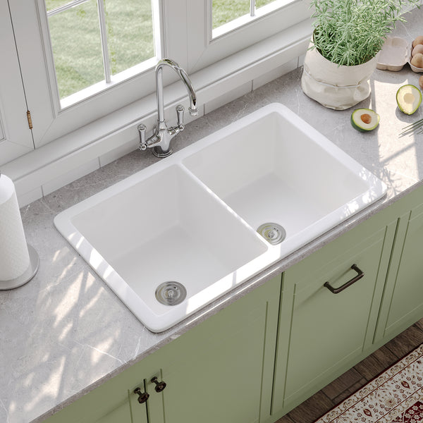 DeerValley Bath GLEN 31.89" L x 19.09" Rectangle Undermount Kitchen Sink, Large Capacity With Multiple Types Kitchen Sink
