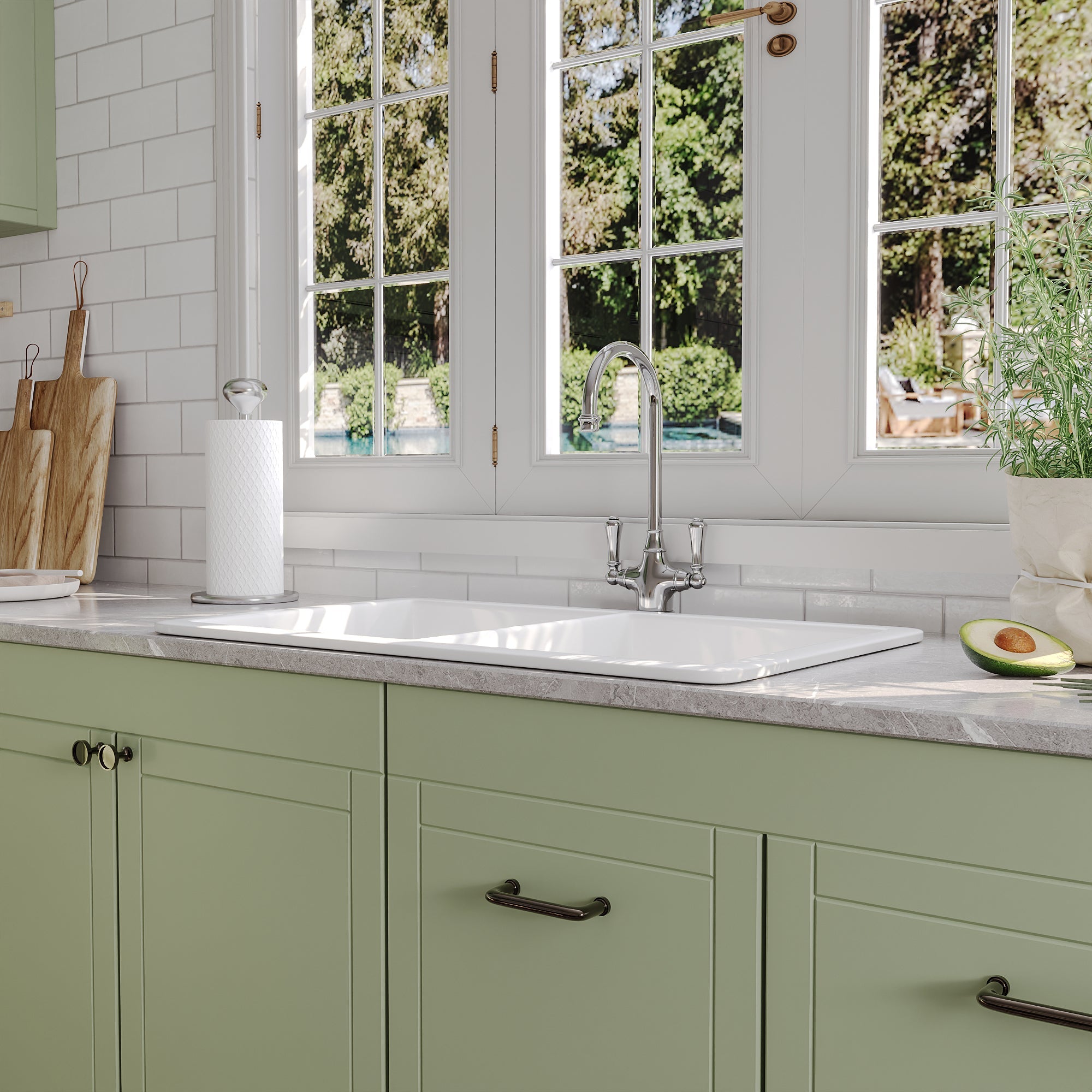 GLEN 31.89" L x 19.09" Rectangle Undermount Kitchen Sink, Large Capacity With Multiple Types