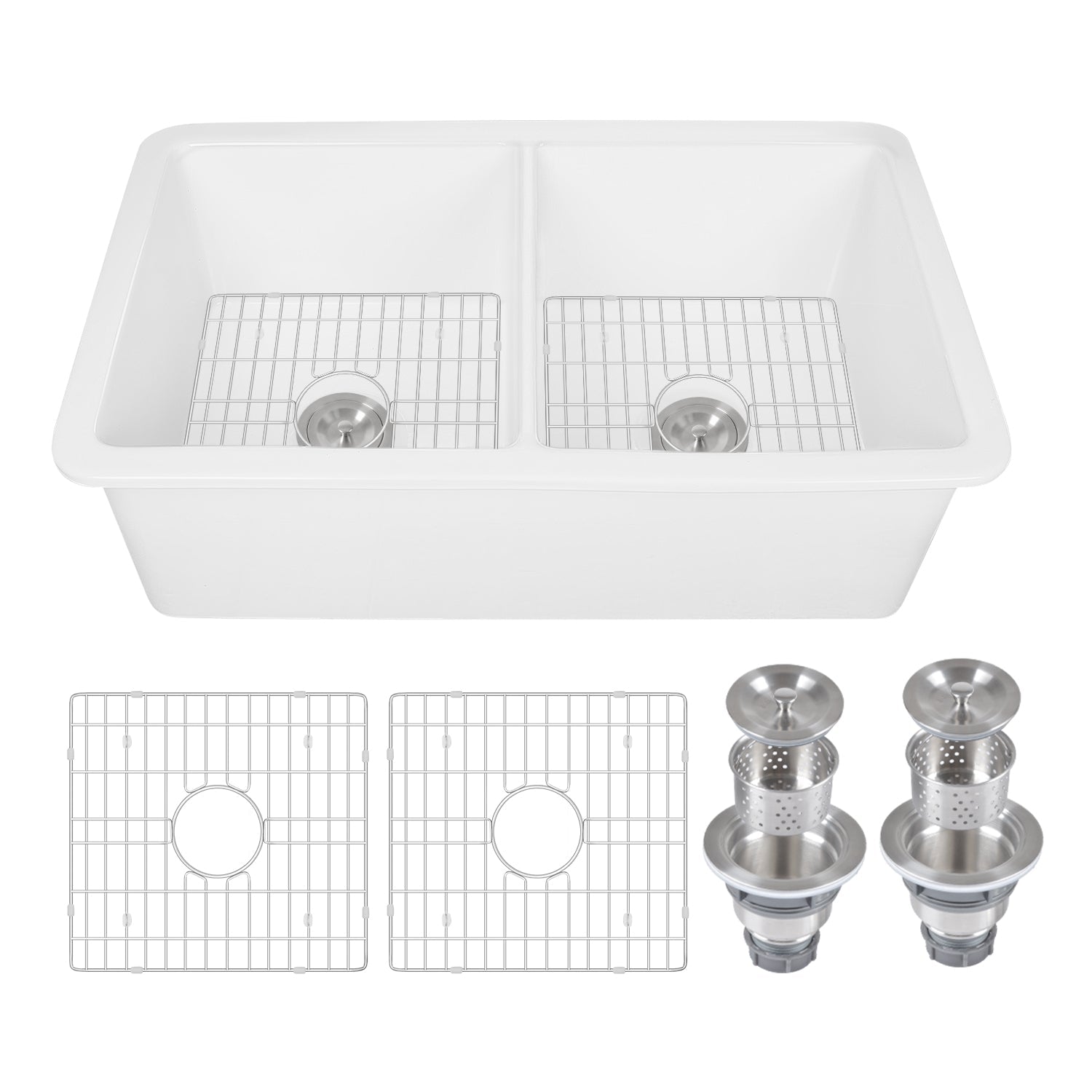 GLEN 31.89" L x 19.09" Rectangle Undermount Kitchen Sink, Large Capacity With Multiple Types