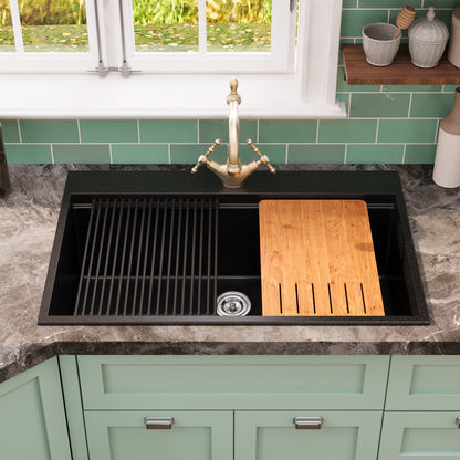 DeerValley DV-1K0170 Granite Composite Kitchen Sink with Cutting Board Kit