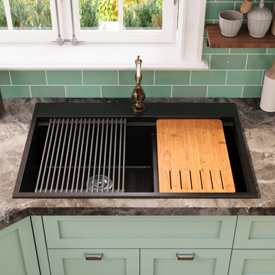 DeerValley DV-1K0170 Granite Composite Kitchen Sink with Cutting Board Kit