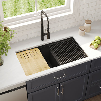 25"x19" Rectangular Drop-in Kitchen Sink, Granite Composite With Multiple Styles