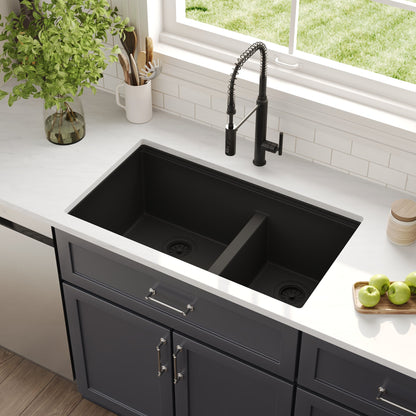 25"x19" Rectangular Drop-in Kitchen Sink, Granite Composite With Multiple Styles