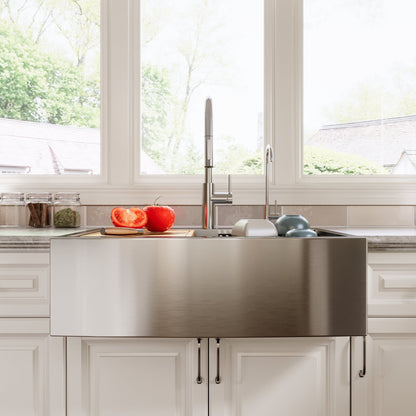 30" Rectangular Workstation Farmhouse Kitchen Sink, Stainless Steel Single Bowl With Multiple Sizes
