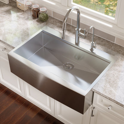 30" Rectangular Workstation Farmhouse Kitchen Sink, Stainless Steel Single Bowl With Multiple Sizes