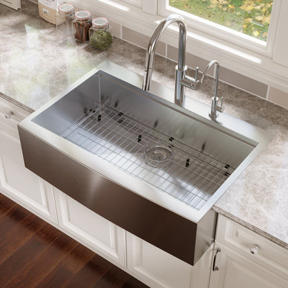 30" Rectangular Workstation Farmhouse Kitchen Sink, Stainless Steel Single Bowl With Multiple Sizes